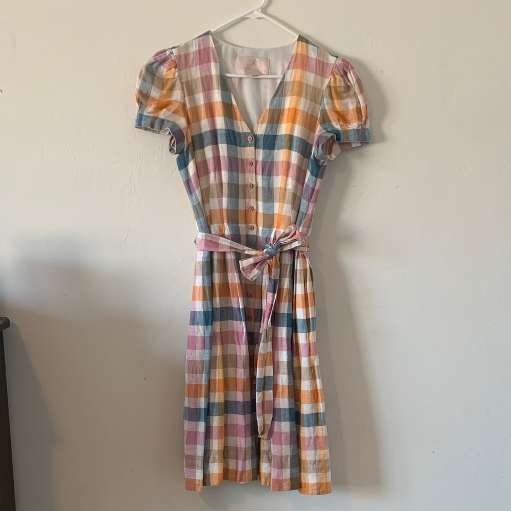 Gal Meets Glam Colorful Plaid Midi Dress